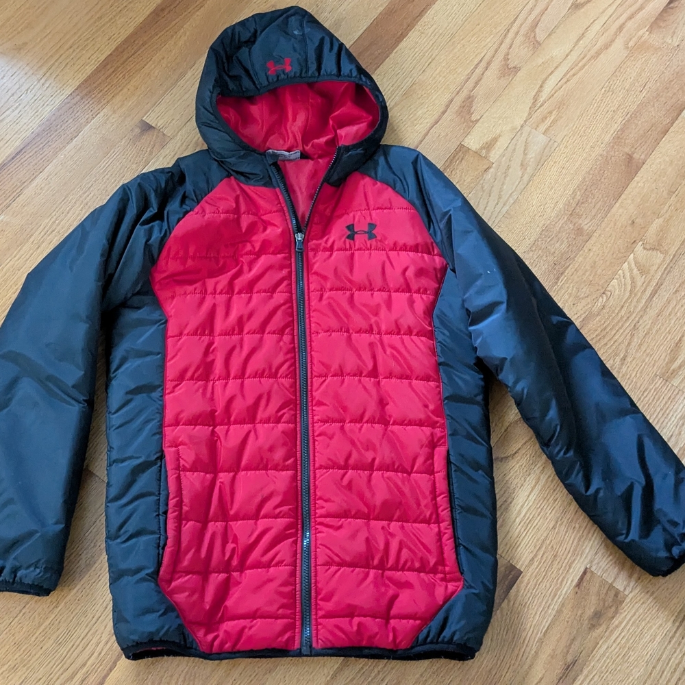 Under Armour Kids Red and Black Puffer Jacket
